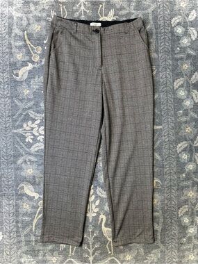 Max Studio London Black Gray Houndstooth Plaid Pants Sz L